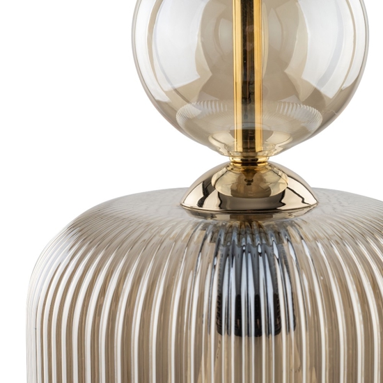 lampada a sospensione sfera di vetro ambra stile contemporaneo